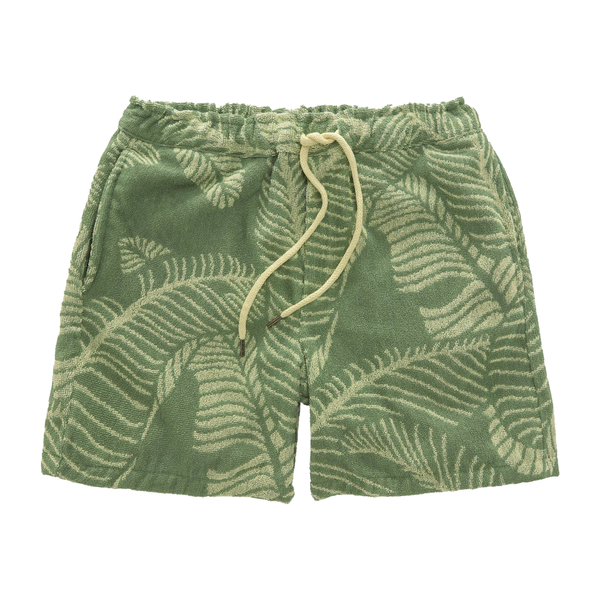 OAS banana leaf terry shorts