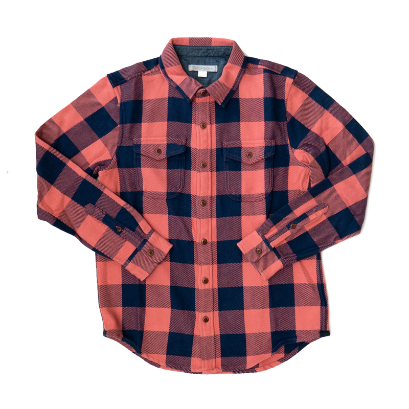 Front of Outerknown Blanket Shirt in Astrodust Check