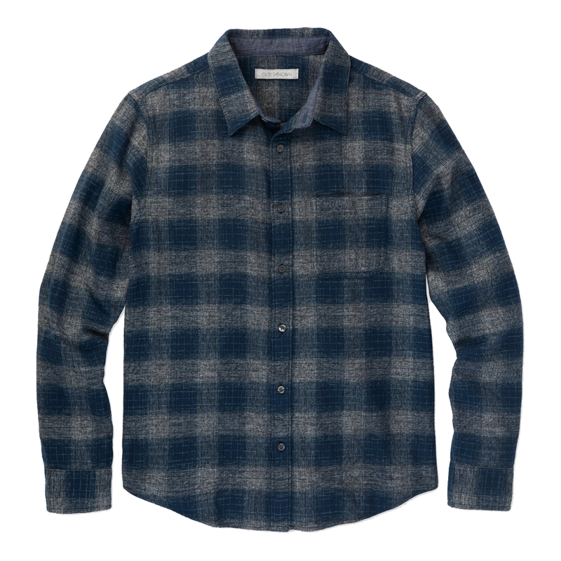 Outerknown Jaspe Shirt in Marine Rockypoint Plaid