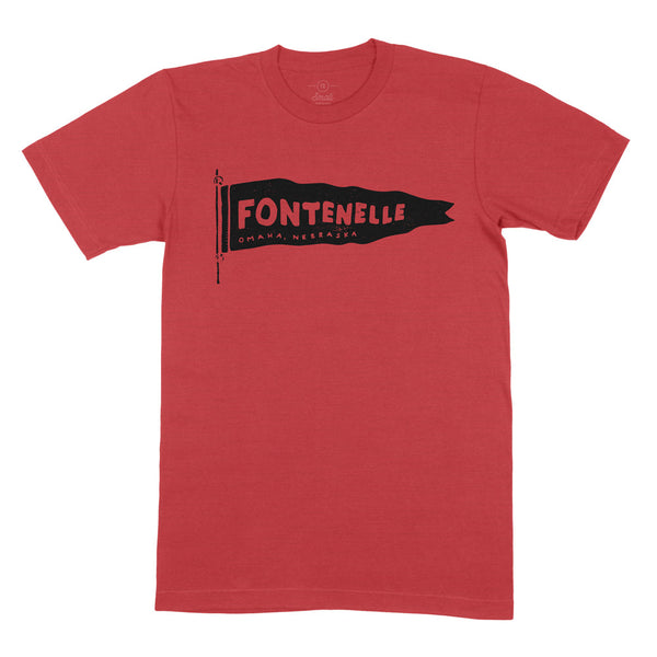 Front of Graphic Tee Featuring a Pennant