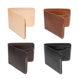 Natural, brown, dark brown and black bifold wallet