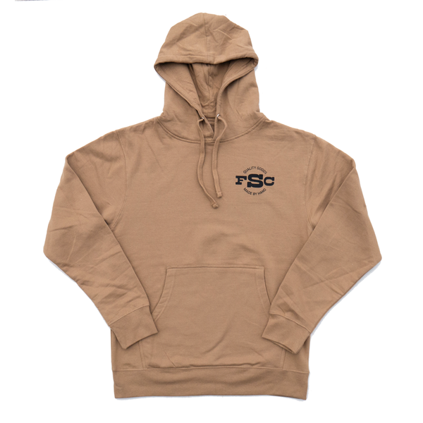 Front of FSC Cowboy Hoodie in Sandstone