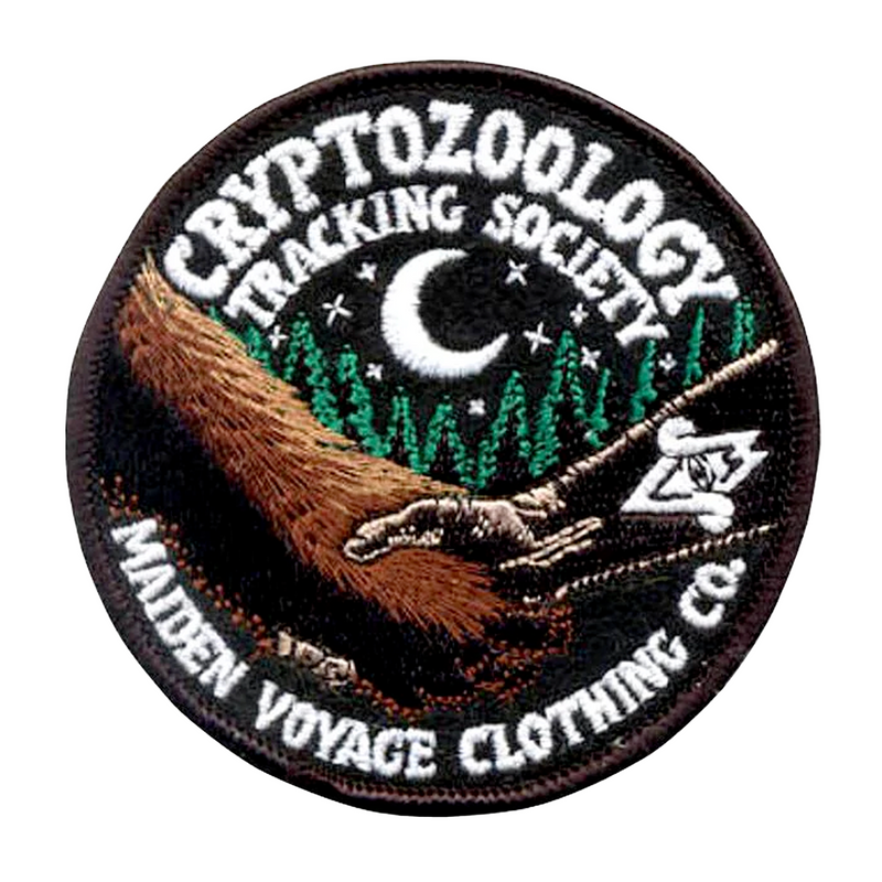 cryptozoology tracking society friends embroidered patch