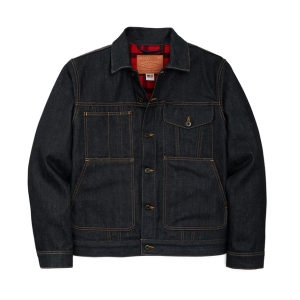 Front of Filson Lined Denim Short Cruiser Jacket