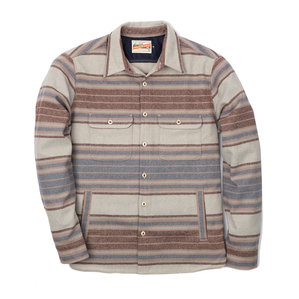 freenote alta stripe wool overshirt