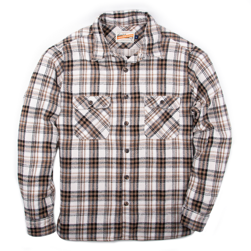 Front of Freenote Benson Overshirt in White Plaid