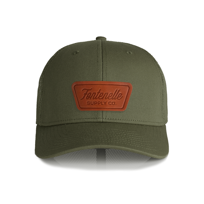 icon trucker hat in army green