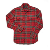 Front of Filson Vintage Flannel Work Shirt in Beacon Red Quarry Stone