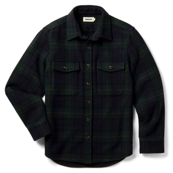 Front of Taylor Stitch Maritime Shirt Jacket in Saltwater Plaid