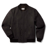 Front of Bomber Jacket in Espresso Marl Wool