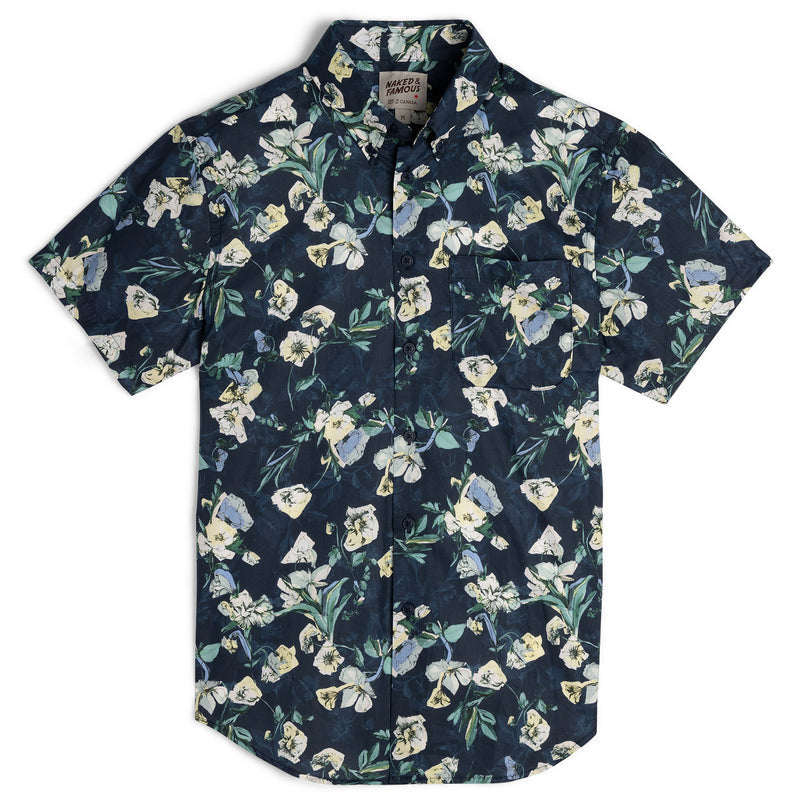 Flower Painting Shirt in Navy