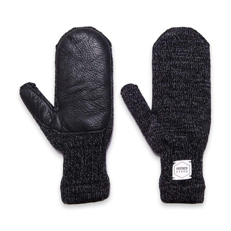 Ragg Wool Mitten in Black Melange