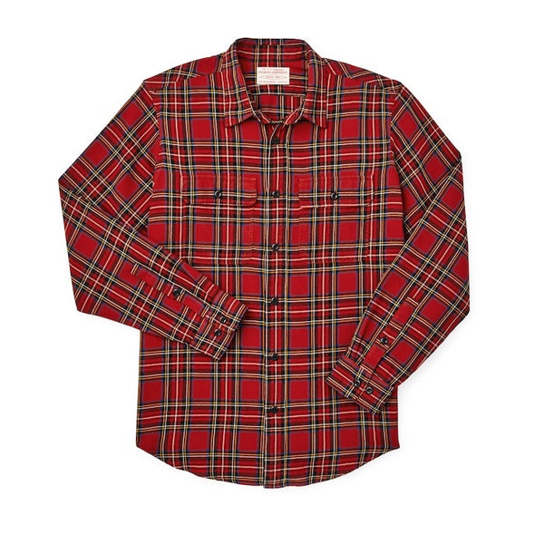 Front of Scout Shirt in Red/Oak/Tartan