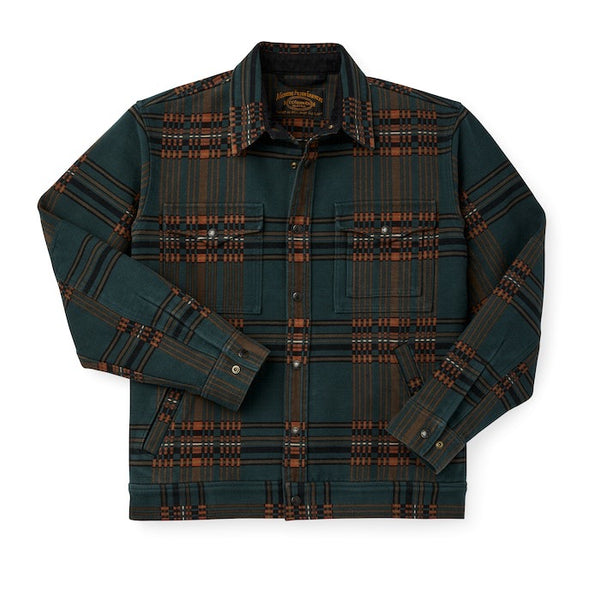 Front of Filson Beartooth Camp Jacket in Fir/Copper Blanket Plaid