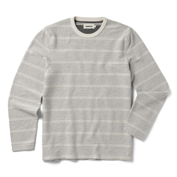 Front of Taylor Stitch Morgan Crewneck in Ash Stripe
