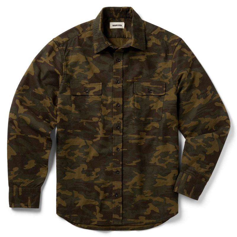Front of Taylor Stitch Yosemite Shirt in Trail Camo