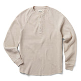 Front of Taylor Stitch Heavy Bag Waffle Henley in Oatmeal