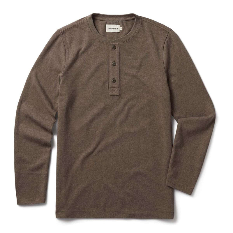 Front of Taylor Stitch Heavy Bag Henley in Walnut