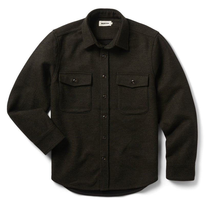 Front of Taylor Stitch Maritime Shirt in Evergreen Twill