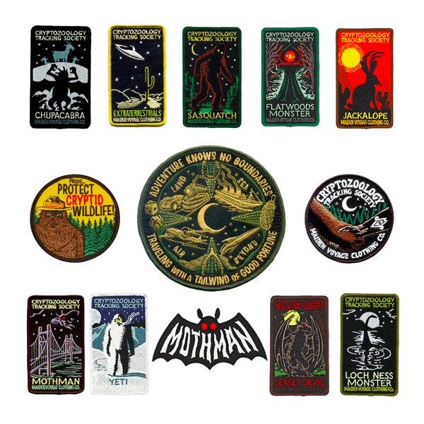 cryptozoology tracking society embroidered patches   