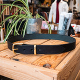 1 1/4" Camp Belt in Black with Brass Hardware.