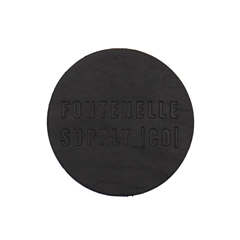 Round Black Leather