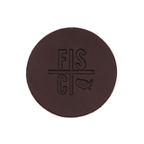 Round Dark Brown Leather