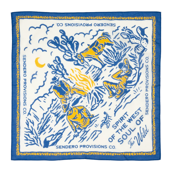 sendero campfire cowboy bandana blue and yellow